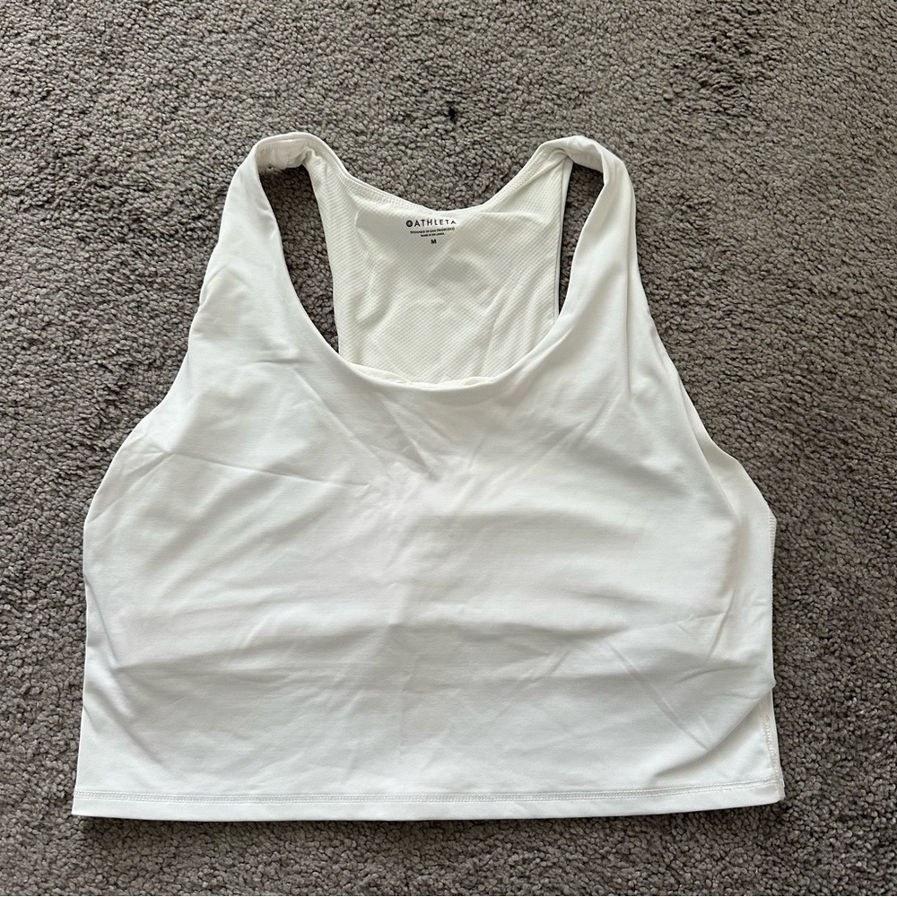 Athleta White Longline Bra Top